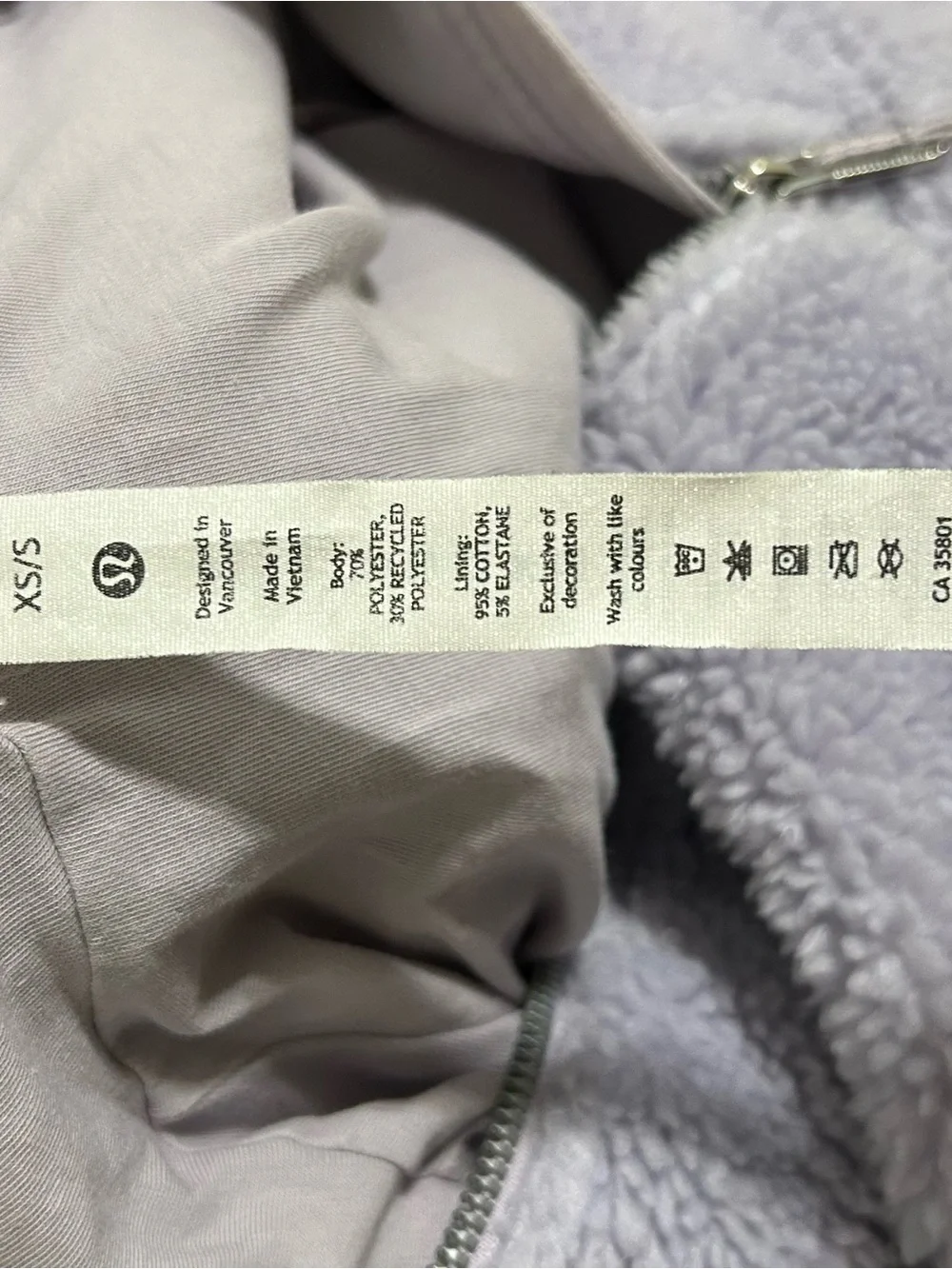 lululemon athletica Kids Lavender Hooded Sherpa Pullover